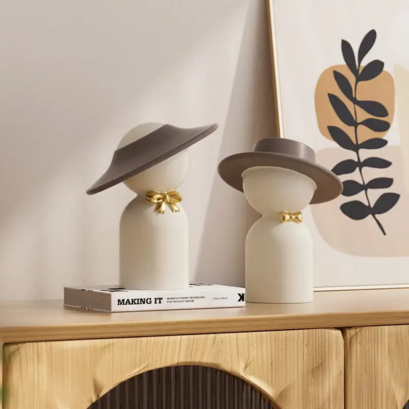 DecorBites™ Abstract Couple Bust Sculpture: Modern Decorative White Statue for Stylish Home Decor