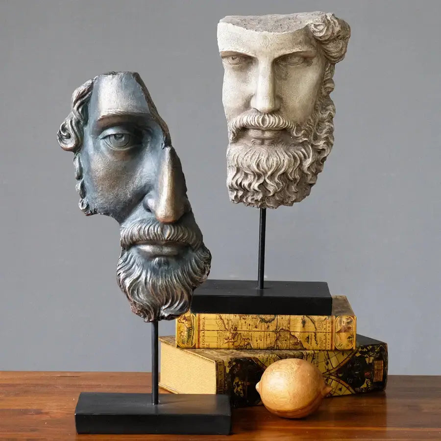 تمثال وجه ديفيد التجريدي من DecorBites™ لديكور المنزل من الراتنج