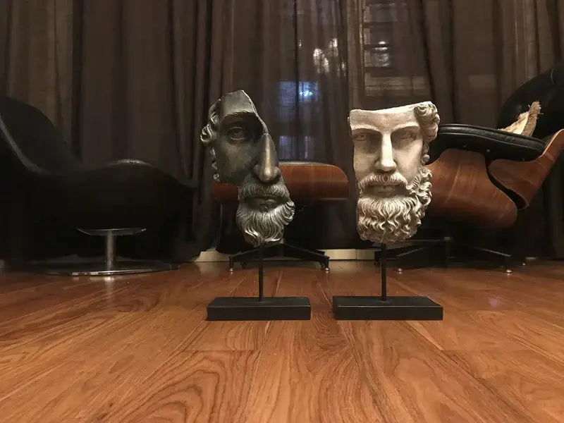 تمثال وجه ديفيد التجريدي من DecorBites™ لديكور المنزل من الراتنج