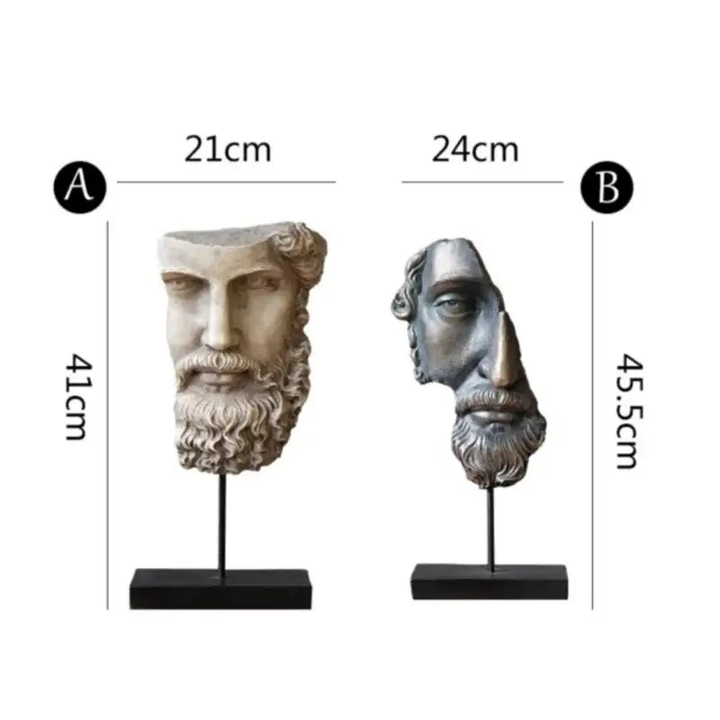 تمثال وجه ديفيد التجريدي من DecorBites™ لديكور المنزل من الراتنج