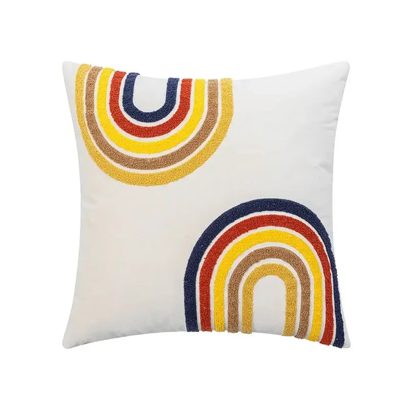 DecorBites™ Abstract Embroidery Cushion Cover 45*45 Soft Velvet Pillowcase for Sofa Home