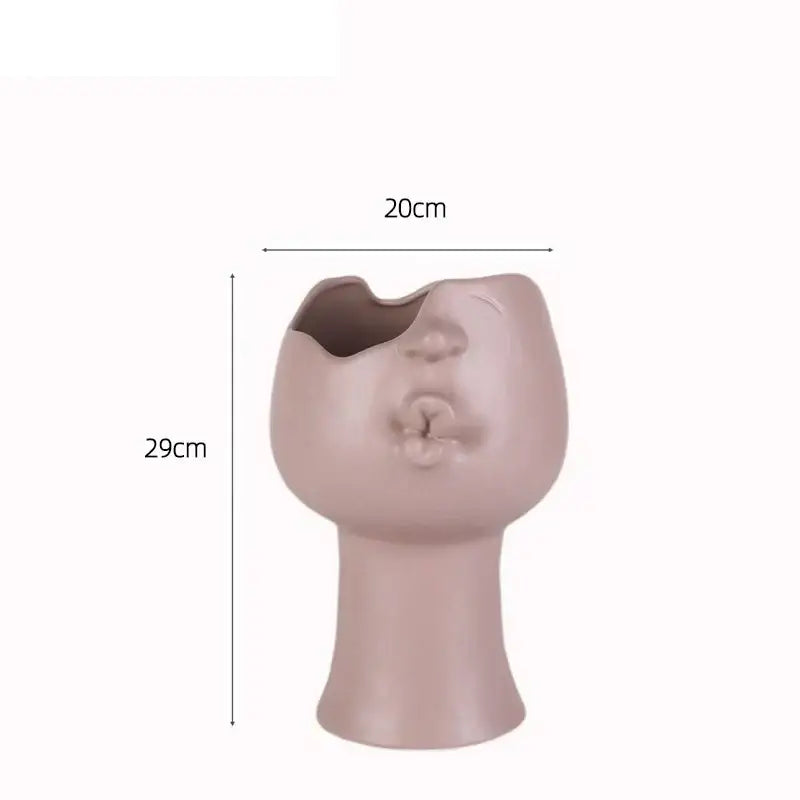 DecorBites™ Abstract Face Ceramic Vase for Table Flowers Decoration
