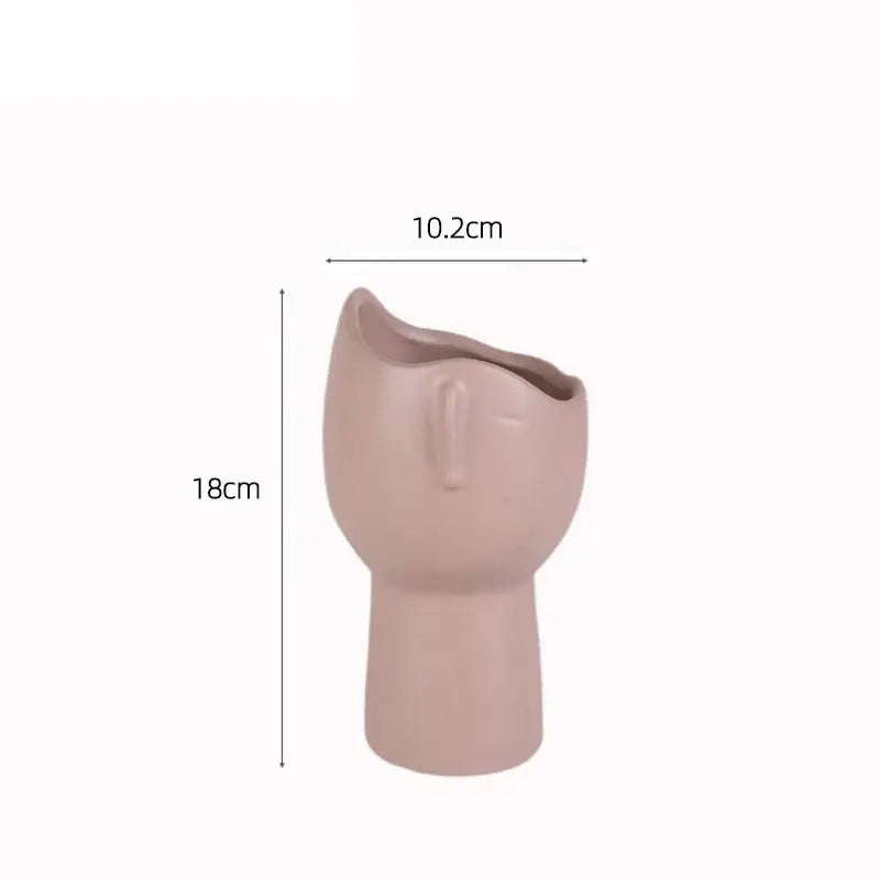 DecorBites™ Abstract Face Ceramic Vase for Table Flowers Decoration