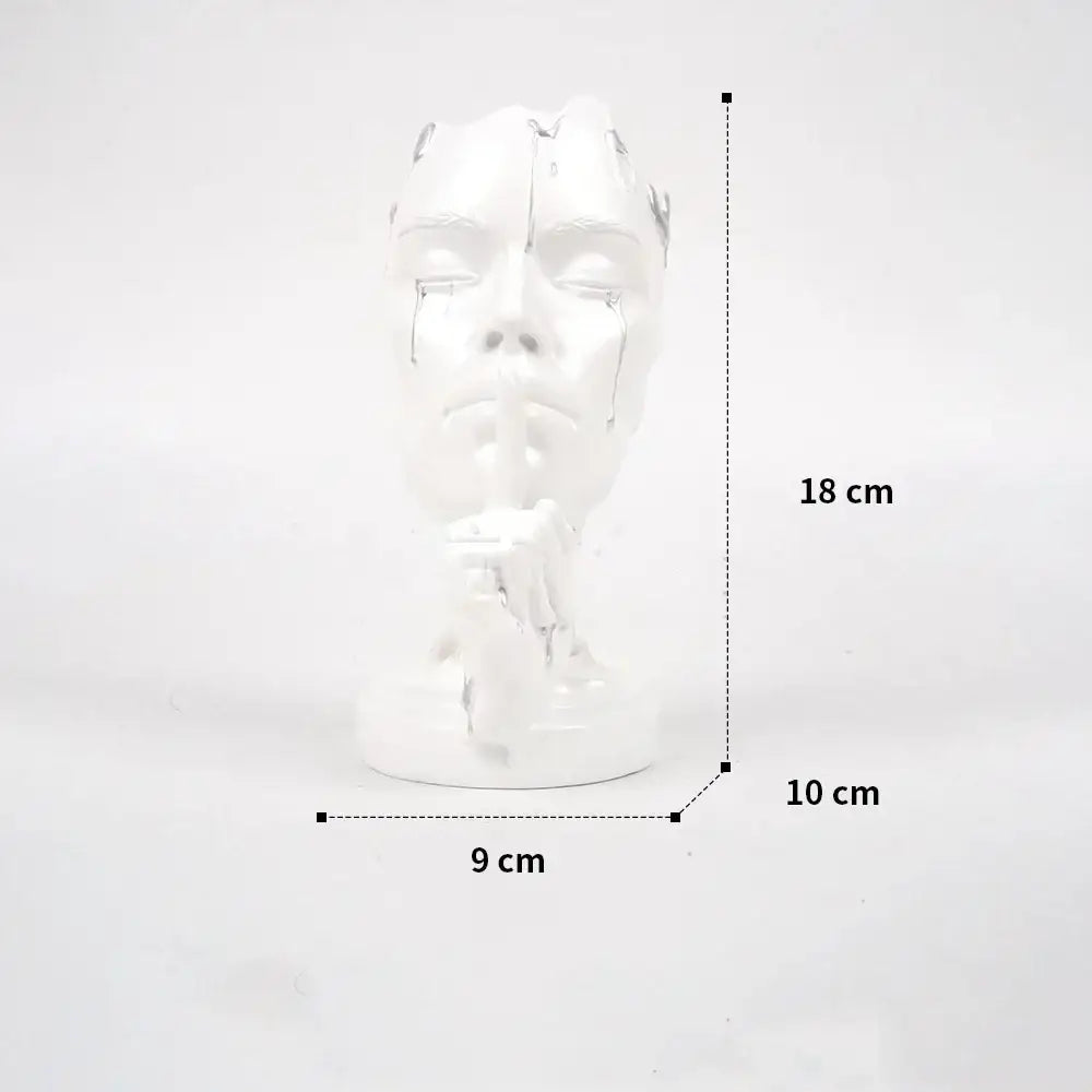 DecorBites™ Abstract Face Mask Silence Gold Resin Statue Home Decor Figurine