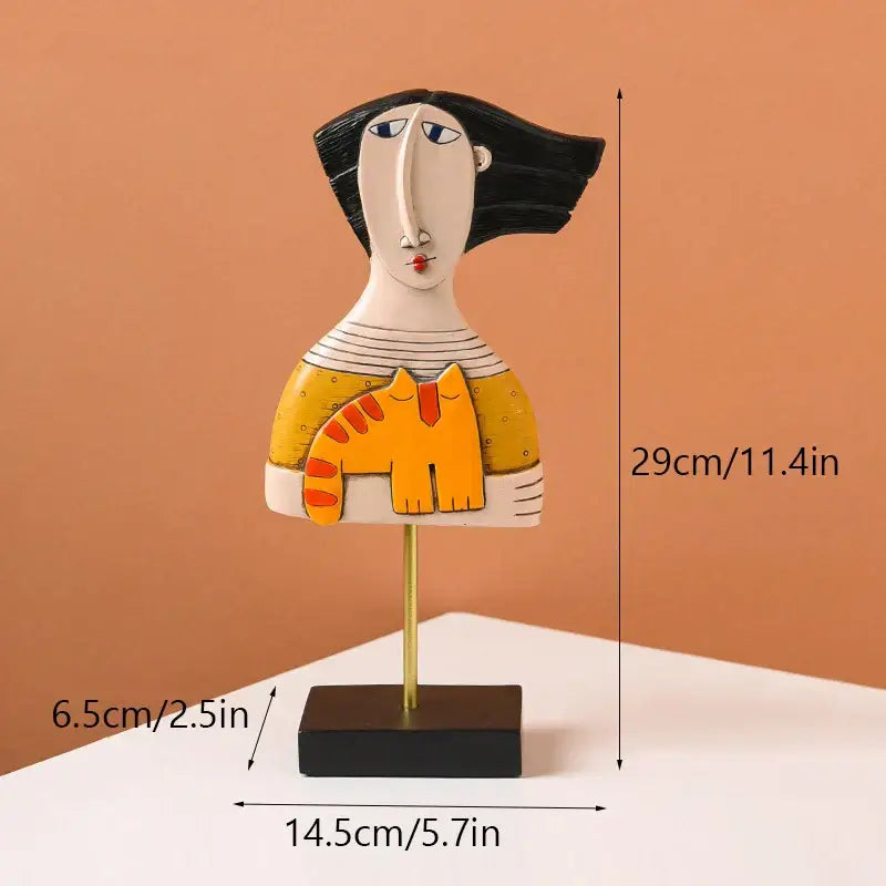 DecorBites™ Abstract Face Resin Art Ornament Figure Statues for Home and Office Decor