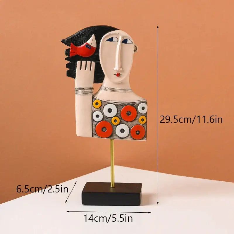 DecorBites™ Abstract Face Resin Art Ornament Figure Statues for Home and Office Decor