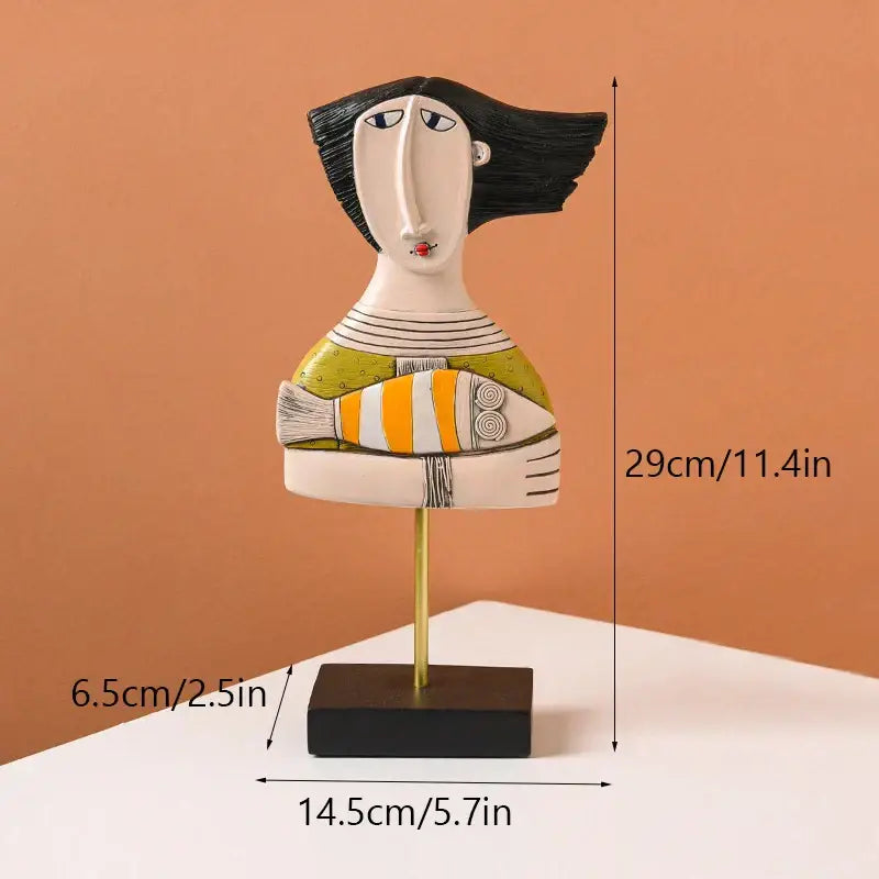 DecorBites™ Abstract Face Resin Art Ornament Figure Statues for Home and Office Decor