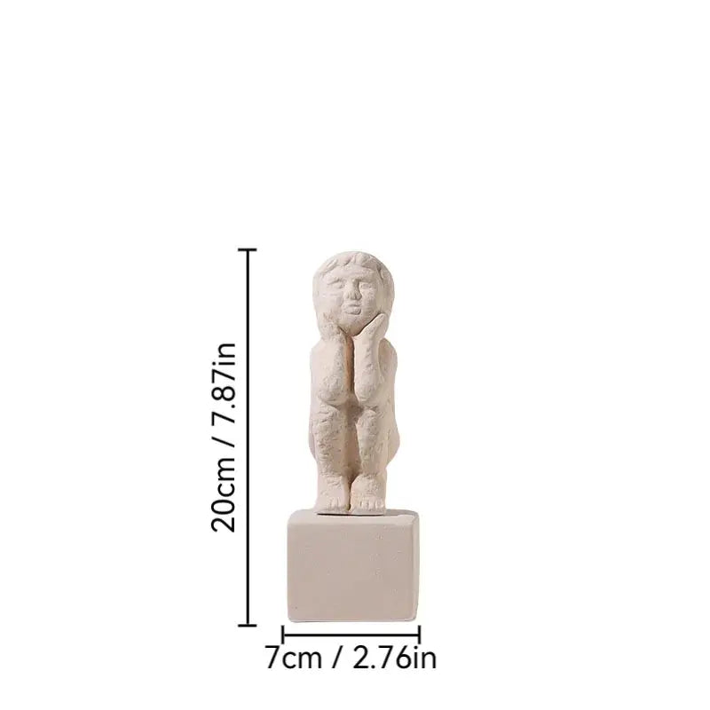 DecorBites™ Abstract Family Character Ceramic Sculpture Desk Decoration