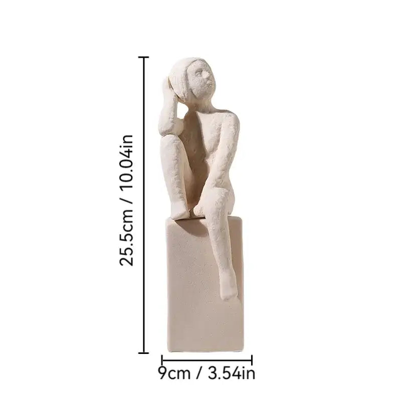 DecorBites™ Abstract Family Character Ceramic Sculpture Desk Decoration