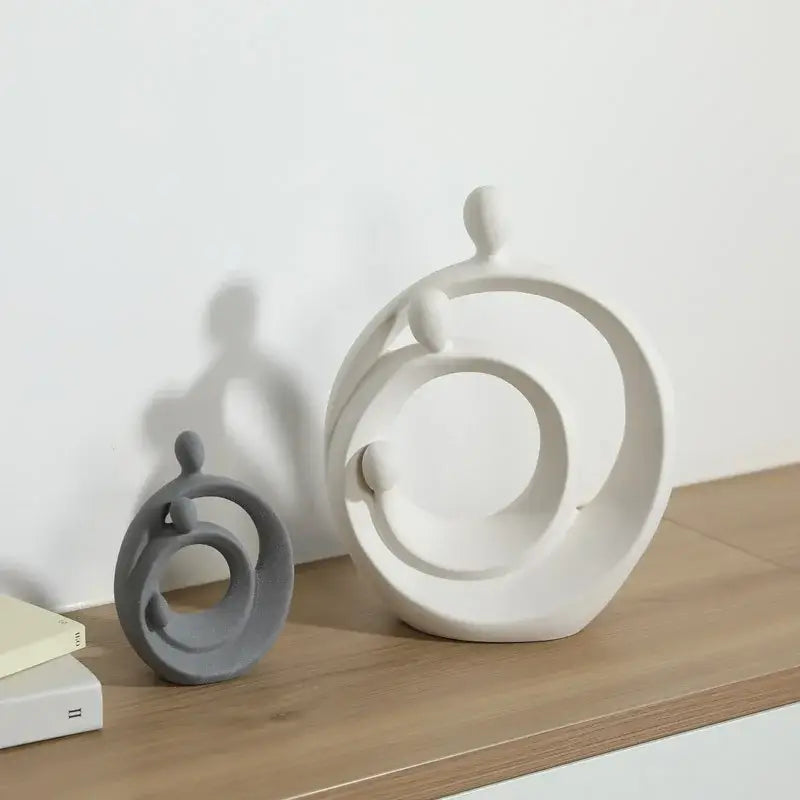 DecorBites™ Abstract Family Sculpture Set Geometric Home Decoration Ornaments