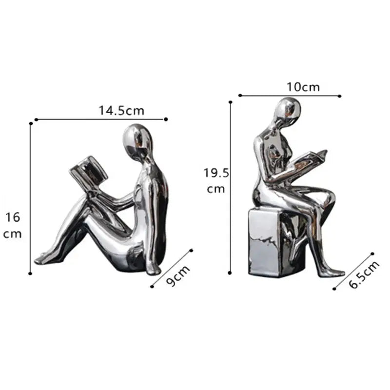 DecorBites™ Abstract Figure Bookend Set for Stylish Home Decor & Study Room Ornaments