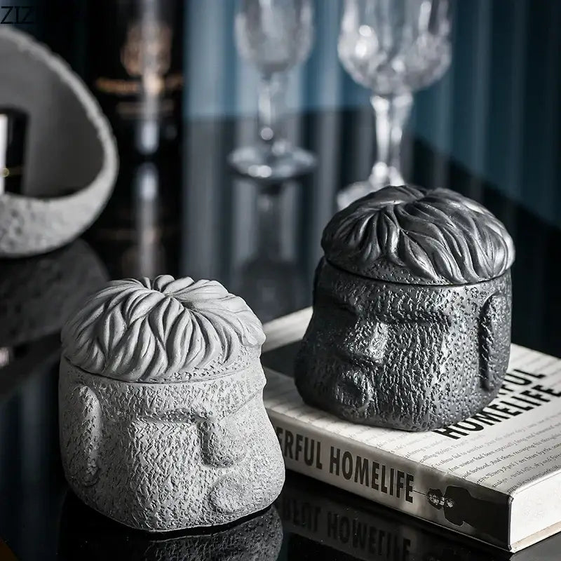 DecorBites™ Abstract Figure Portraits Cement Ashtray Smoking Accessories Gift