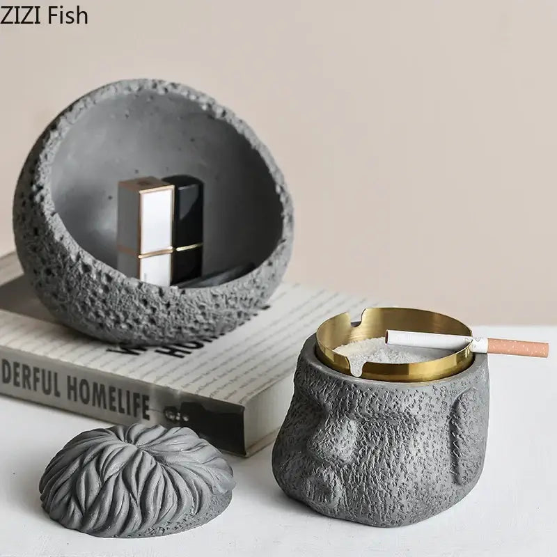 DecorBites™ Abstract Figure Portraits Cement Ashtray Smoking Accessories Gift