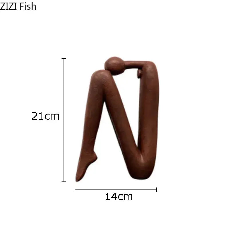 DecorBites™ Abstract Figure Resin Sculpture Desk Decor Modern Home Ornament