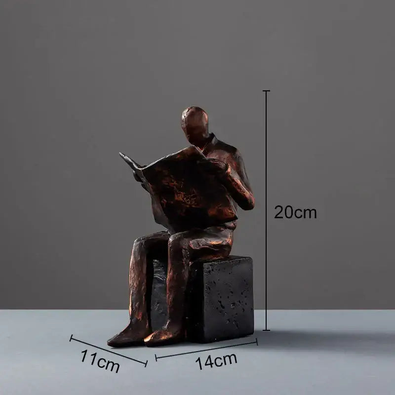 DecorBites™ Abstract Figure Sculpture Bookend Resin Statue Desk Decoration Bookshelf Statuette