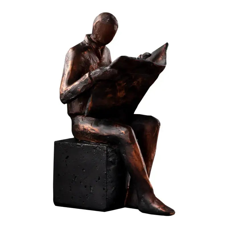 DecorBites™ Abstract Figure Sculpture Bookend Resin Statue Desk Decoration Bookshelf Statuette