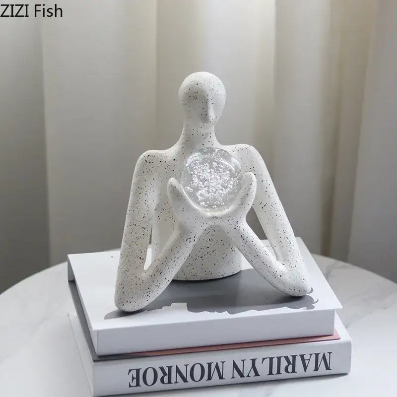 DecorBites™ Abstract Figures Sculpture Decor: Resin Desk Statue Ornament for Room Aesthetics