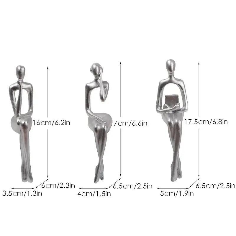 DecorBites™ Abstract Figurines Set of 3 - Modern Art Sculpture for Home and Office
