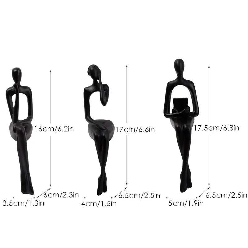 DecorBites™ Abstract Figurines Set of 3 - Modern Art Sculpture for Home and Office