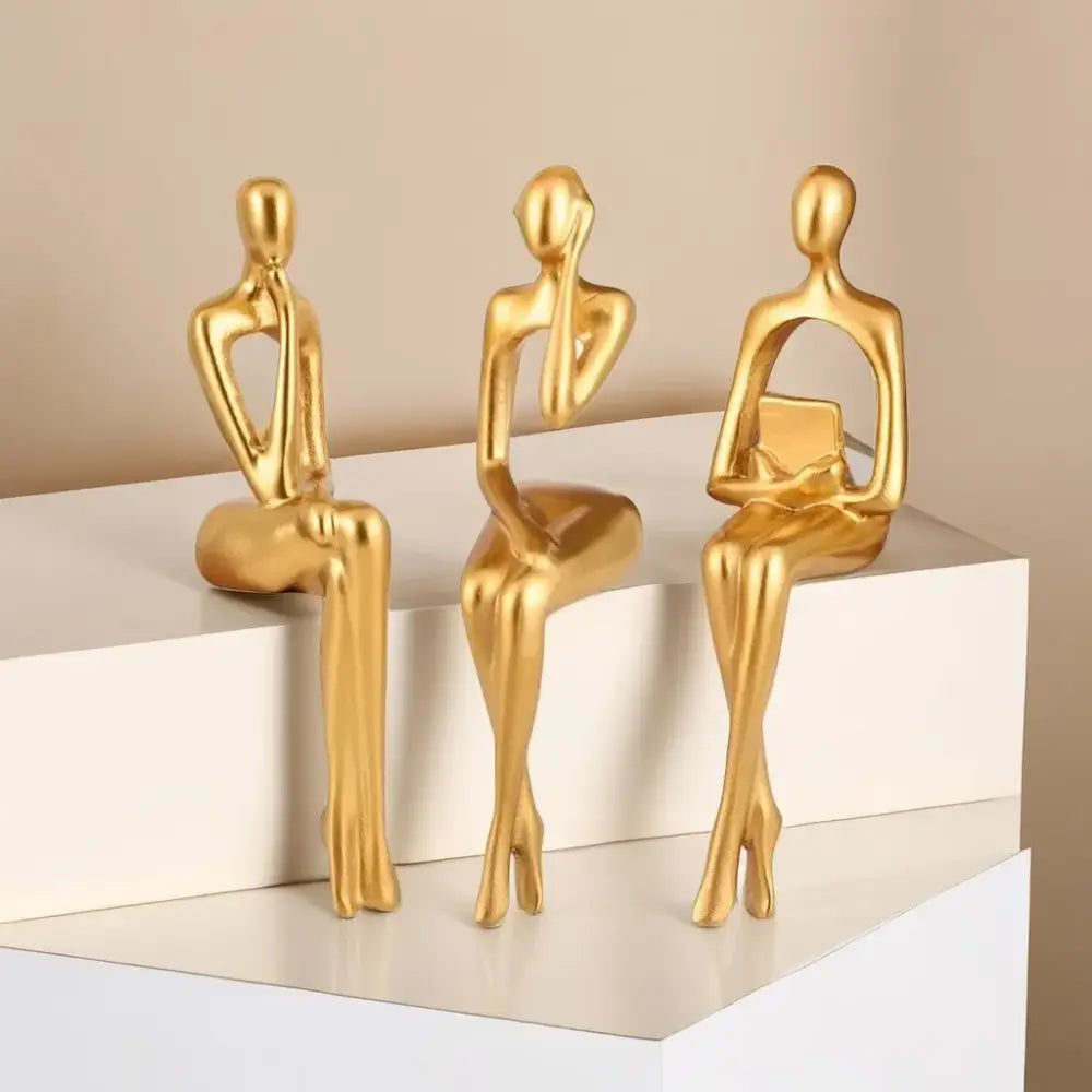 DecorBites™ Abstract Figurines Set of 3 - Modern Art Sculpture for Home and Office