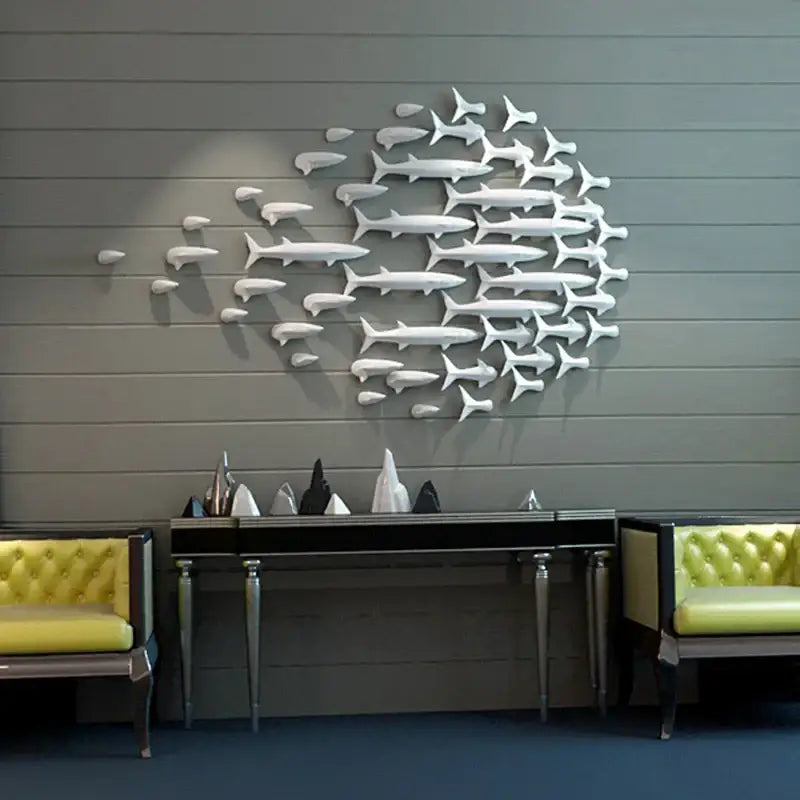 DecorBites™ Abstract Fish Ceramic Wall Decoration 5-Piece Set for Children's Room