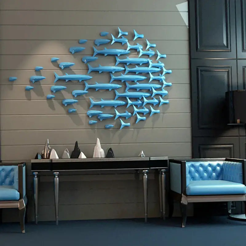 DecorBites™ Abstract Fish Ceramic Wall Decoration 5-Piece Set for Children's Room