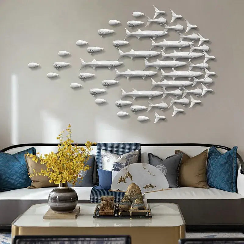 DecorBites™ Abstract Fish Ceramic Wall Decoration 5-Piece Set for Children's Room