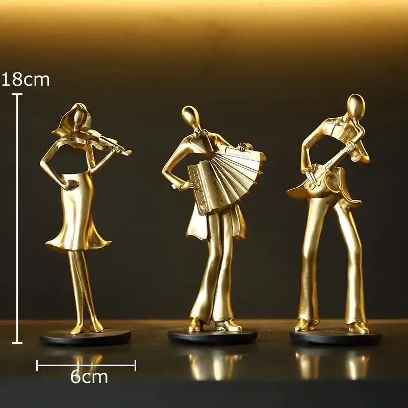 DecorBites™ Accordion Musician Resin Sculpture for Aesthetic Room Decor
