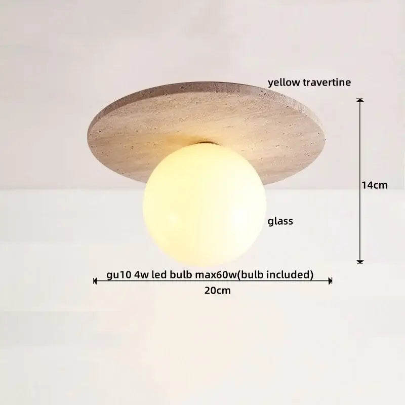 DecorBites™ Acryl Travertine LED Ceiling Lights - Modern Natural Stone Ceiling Lamp