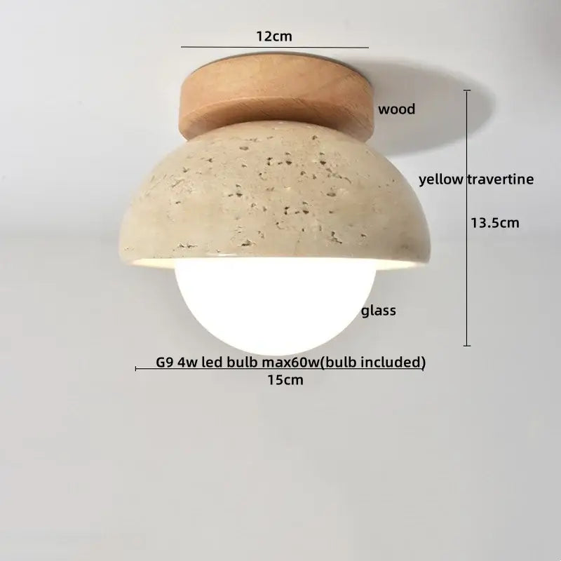 DecorBites™ Acryl Travertine LED Ceiling Lights - Modern Natural Stone Ceiling Lamp