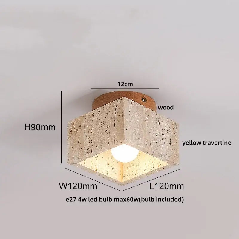 DecorBites™ Acryl Travertine LED Ceiling Lights - Modern Natural Stone Ceiling Lamp