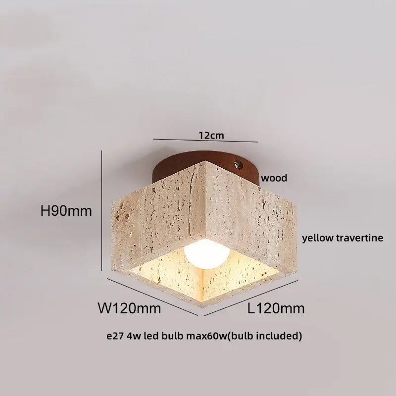 DecorBites™ Acryl Travertine LED Ceiling Lights - Modern Natural Stone Ceiling Lamp