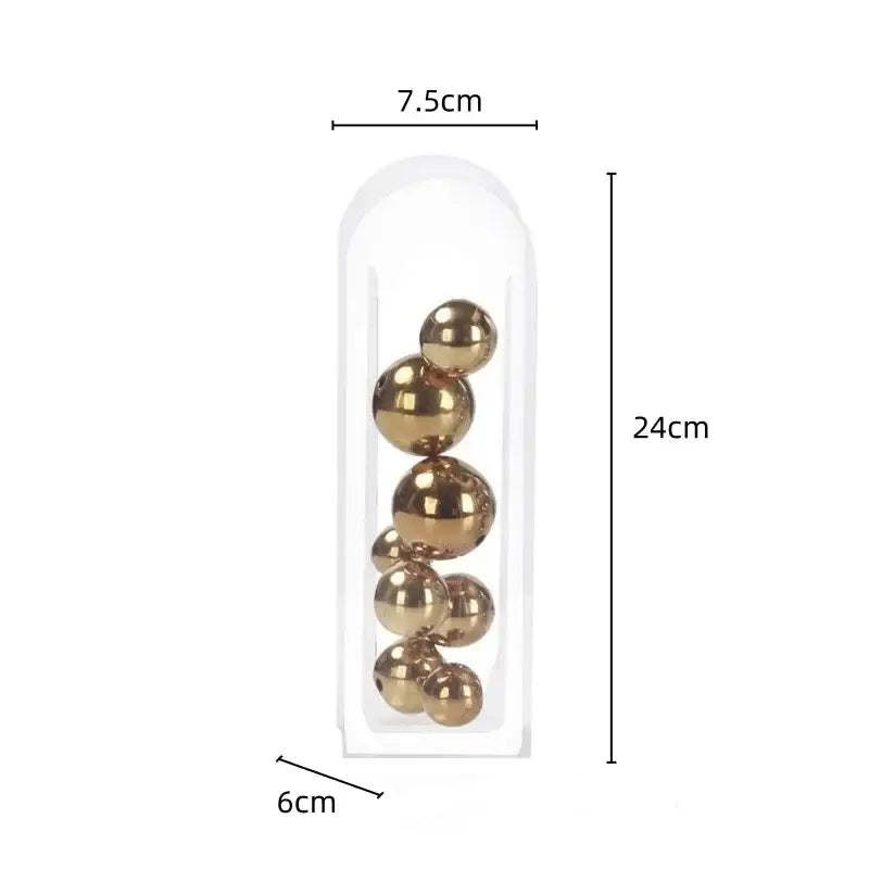 DecorBites™ Acrylic Ball Vase Stack Home Decoration Golden Arch Flower Accessory