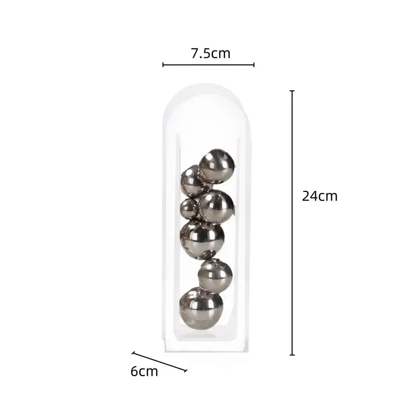 DecorBites™ Acrylic Ball Vase Stack Home Decoration Golden Arch Flower Accessory