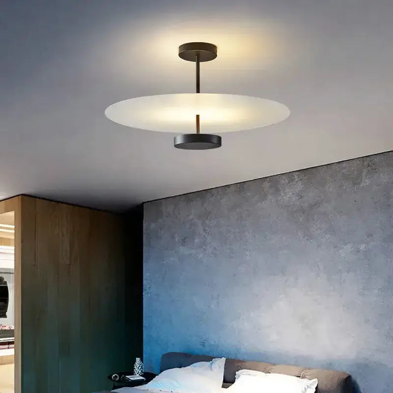 DecorBites™ Acrylic Black Round Chandelier for Bedroom and Salon Lighting