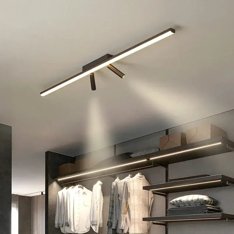 DecorBites™ Acrylic Black Strip LED Chandeliers for Indoor Living Dining Room