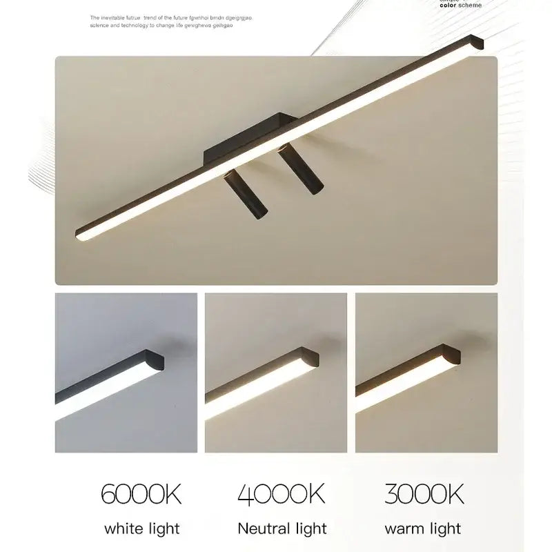 DecorBites™ Acrylic Black Strip LED Chandeliers for Indoor Living Dining Room
