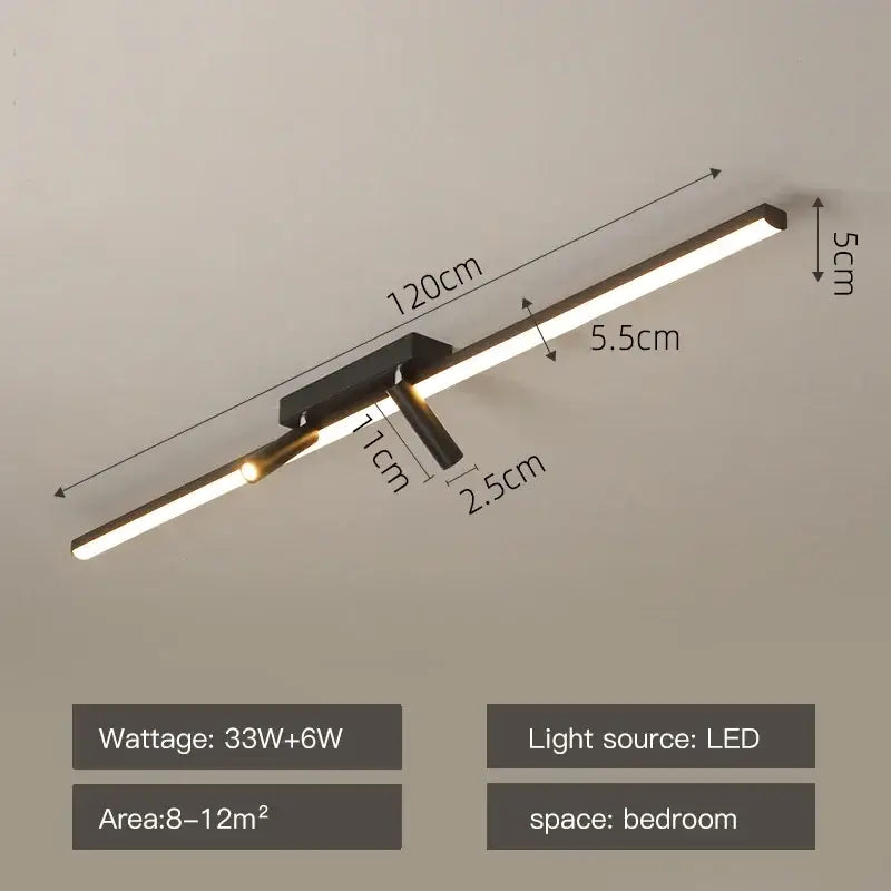 DecorBites™ Acrylic Black Strip LED Chandeliers for Indoor Living Dining Room