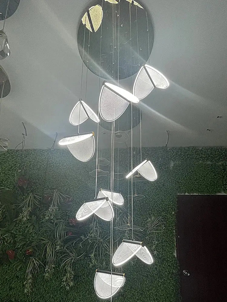 DecorBites™ Acrylic Blade Stair Chandelier for Modern Atmosphere in Cafe, Restaurant, and Villa