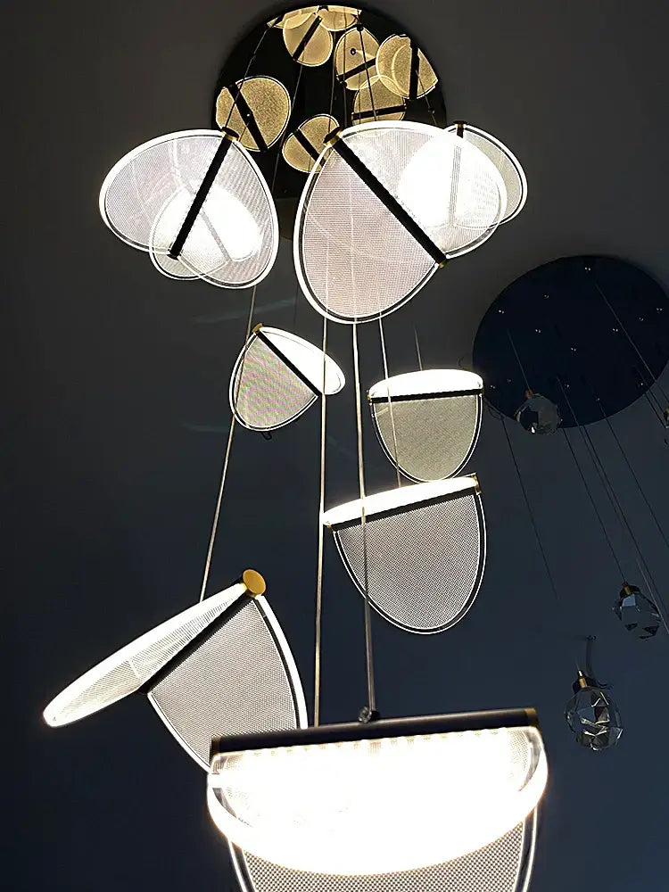 DecorBites™ Acrylic Blade Stair Chandelier for Modern Atmosphere in Cafe, Restaurant, and Villa