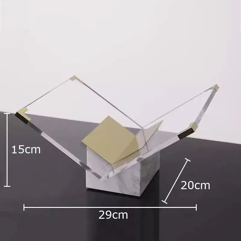 DecorBites™ Acrylic Bookshelf Marble Base Organizer Modern Home Decor Shelf Magazine Holder