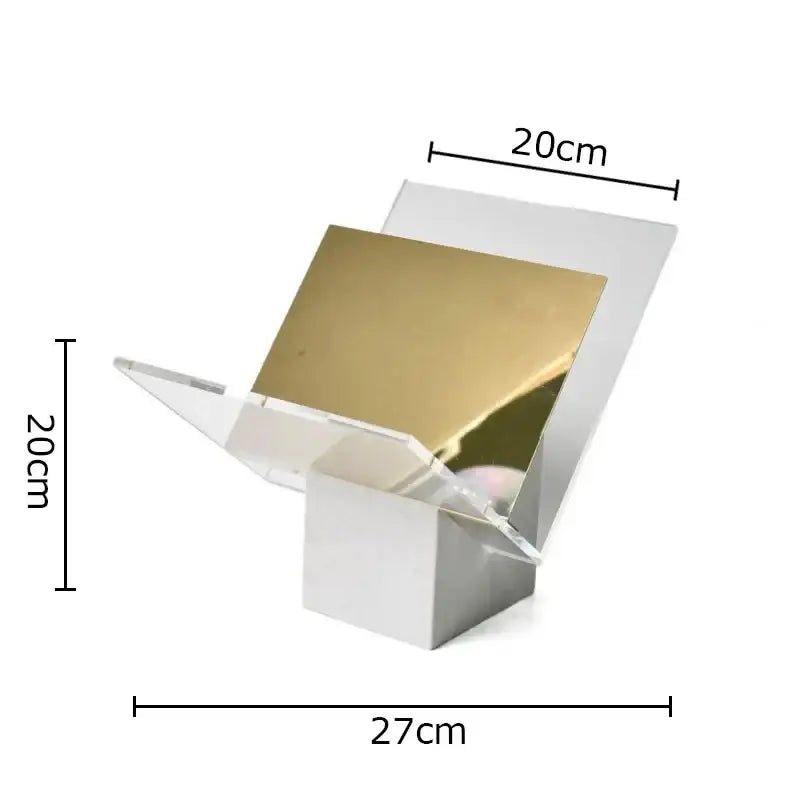 DecorBites™ Acrylic Bookshelf Marble Base Organizer Modern Home Decor Shelf Magazine Holder