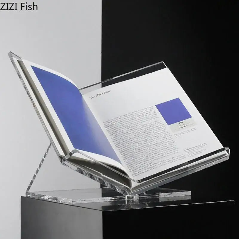 DecorBites™ Acrylic Bookshelf Marble Base Organizer Modern Home Decor Shelf Magazine Holder