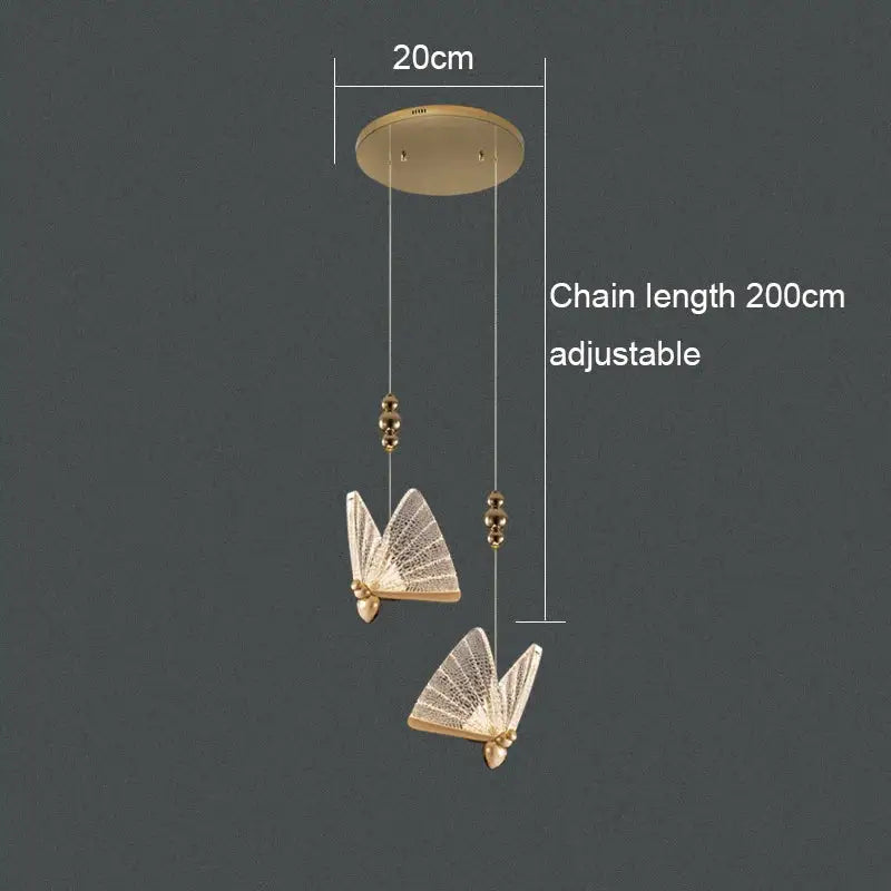 DecorBites™ Acrylic Butterfly Chandelier Ceiling Lamp Indoor Lighting