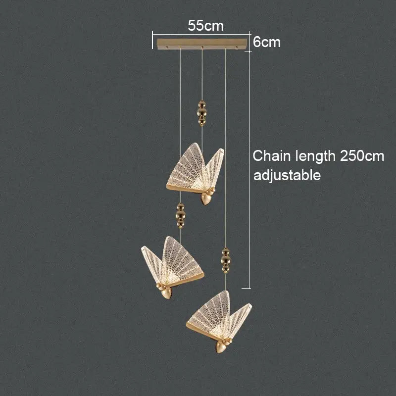 DecorBites™ Acrylic Butterfly Chandelier Ceiling Lamp Indoor Lighting