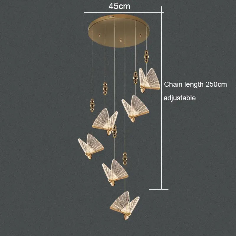DecorBites™ Acrylic Butterfly Chandelier Ceiling Lamp Indoor Lighting