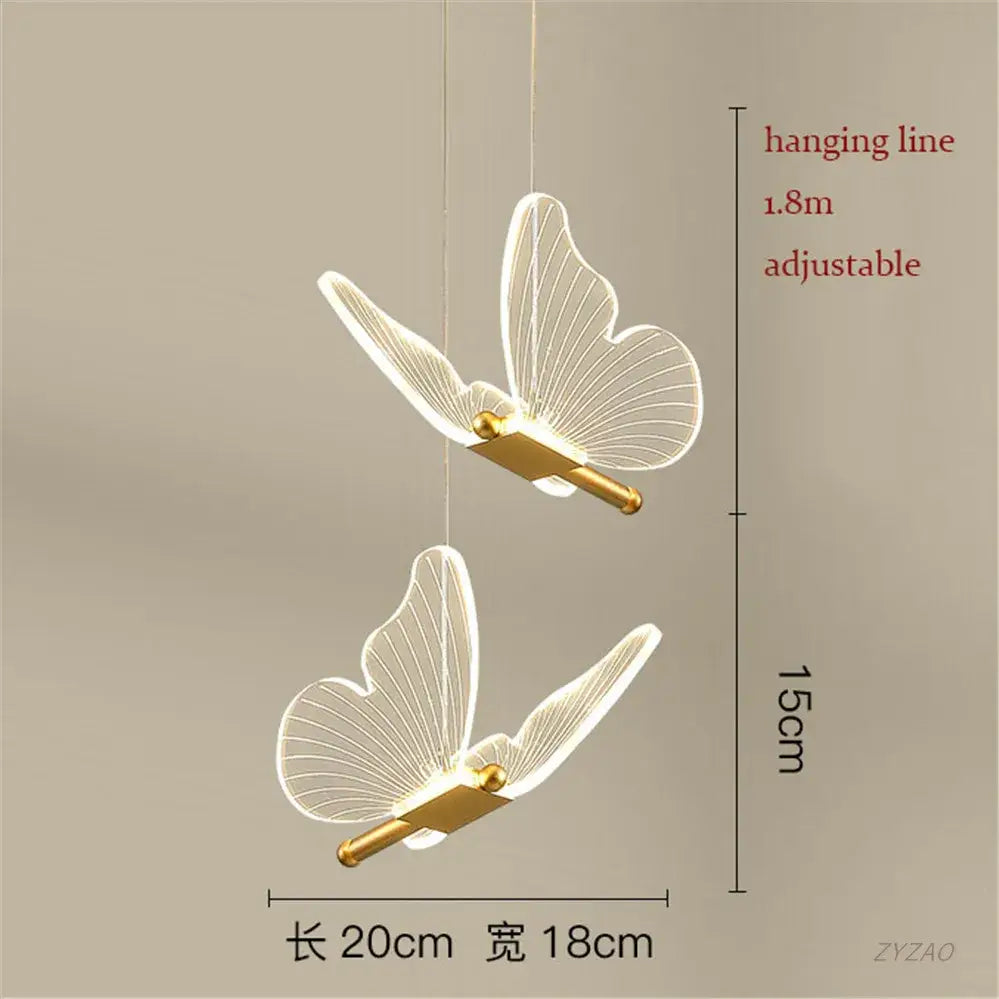 DecorBites™ Acrylic Butterfly LED Pendant Light - Modern Luxury Designer Fixture