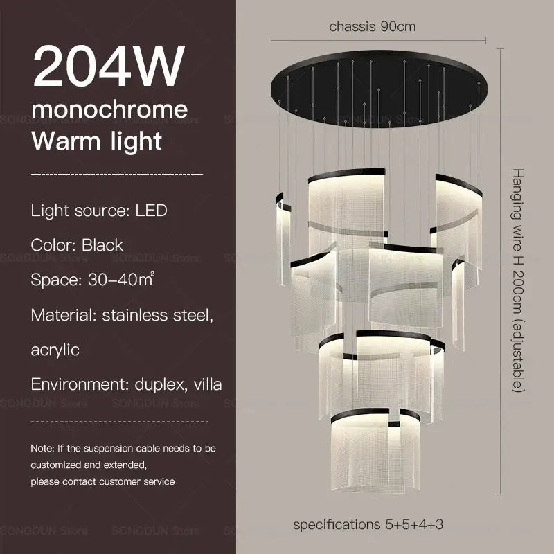 DecorBites™ Acrylic Chandelier: Modern Nordic Style Lighting for Luxury Living Room & Staircase