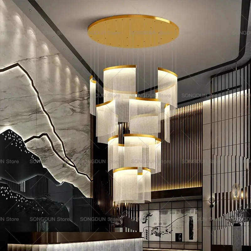 DecorBites™ Acrylic Chandelier: Modern Nordic Style Lighting for Luxury Living Room & Staircase