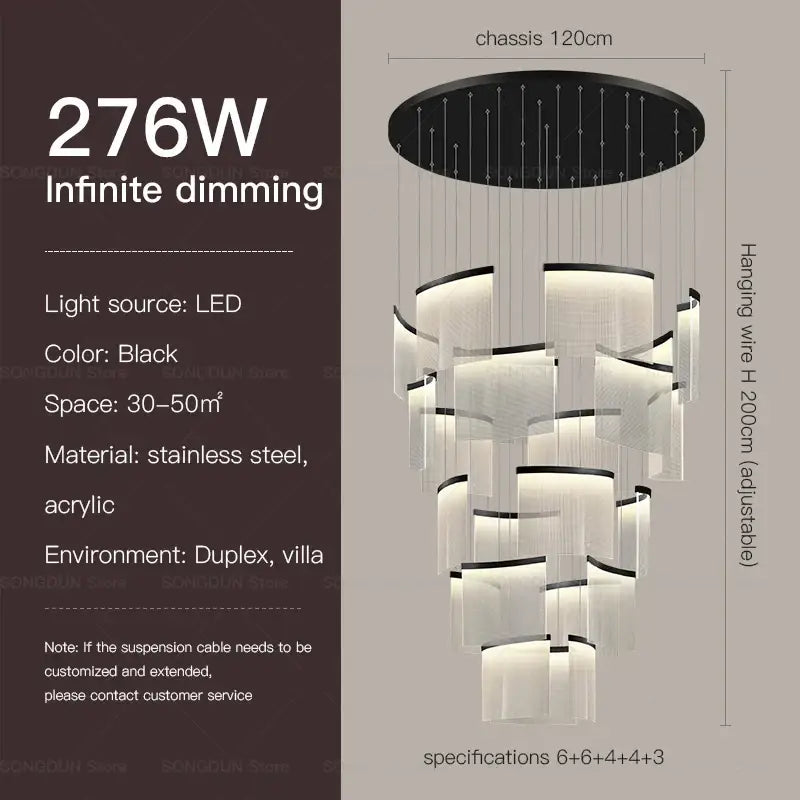 DecorBites™ Acrylic Chandelier: Modern Nordic Style Lighting for Luxury Living Room & Staircase